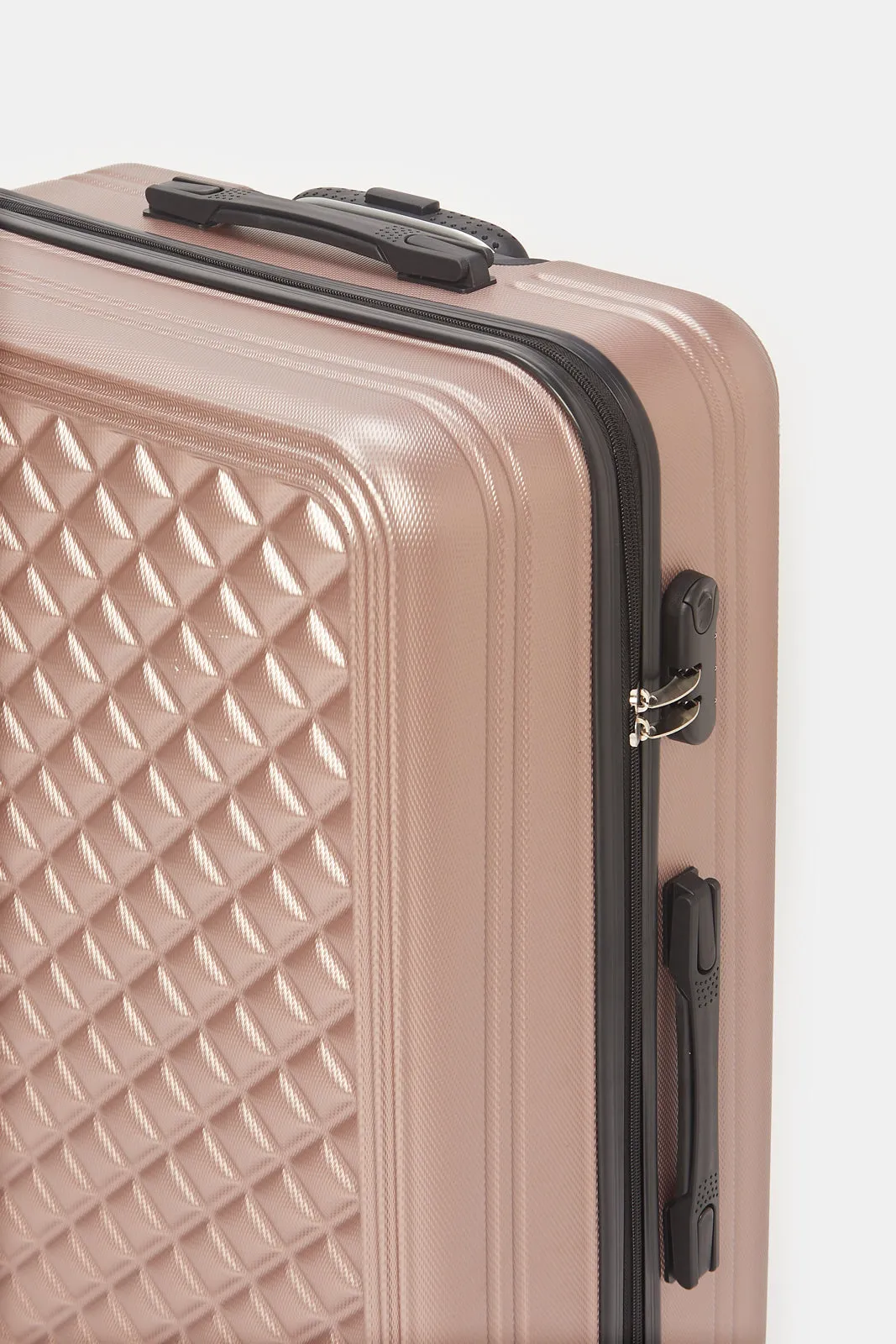 Pink Textured Trolley Luggage (24Inch)