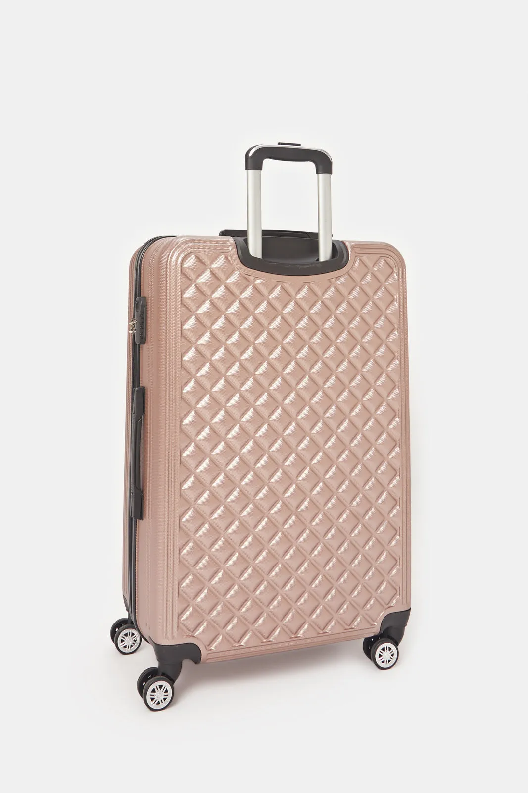 Pink Textured Trolley Luggage (24Inch)