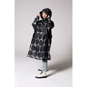 Rainkiss Poncho - Black Polka