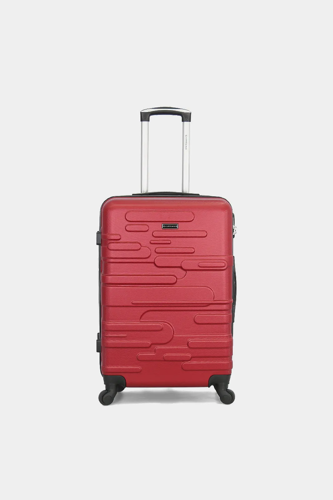 Red Textured 3 Piece Trolley Set With Tsa Lock (20,24,28 Inch)