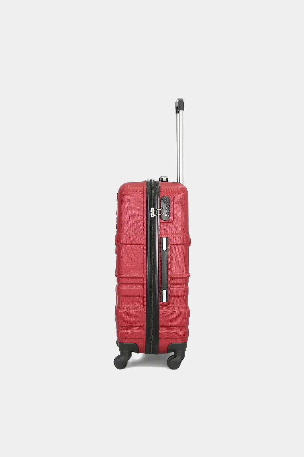 Red Textured 3 Piece Trolley Set With Tsa Lock (20,24,28 Inch)