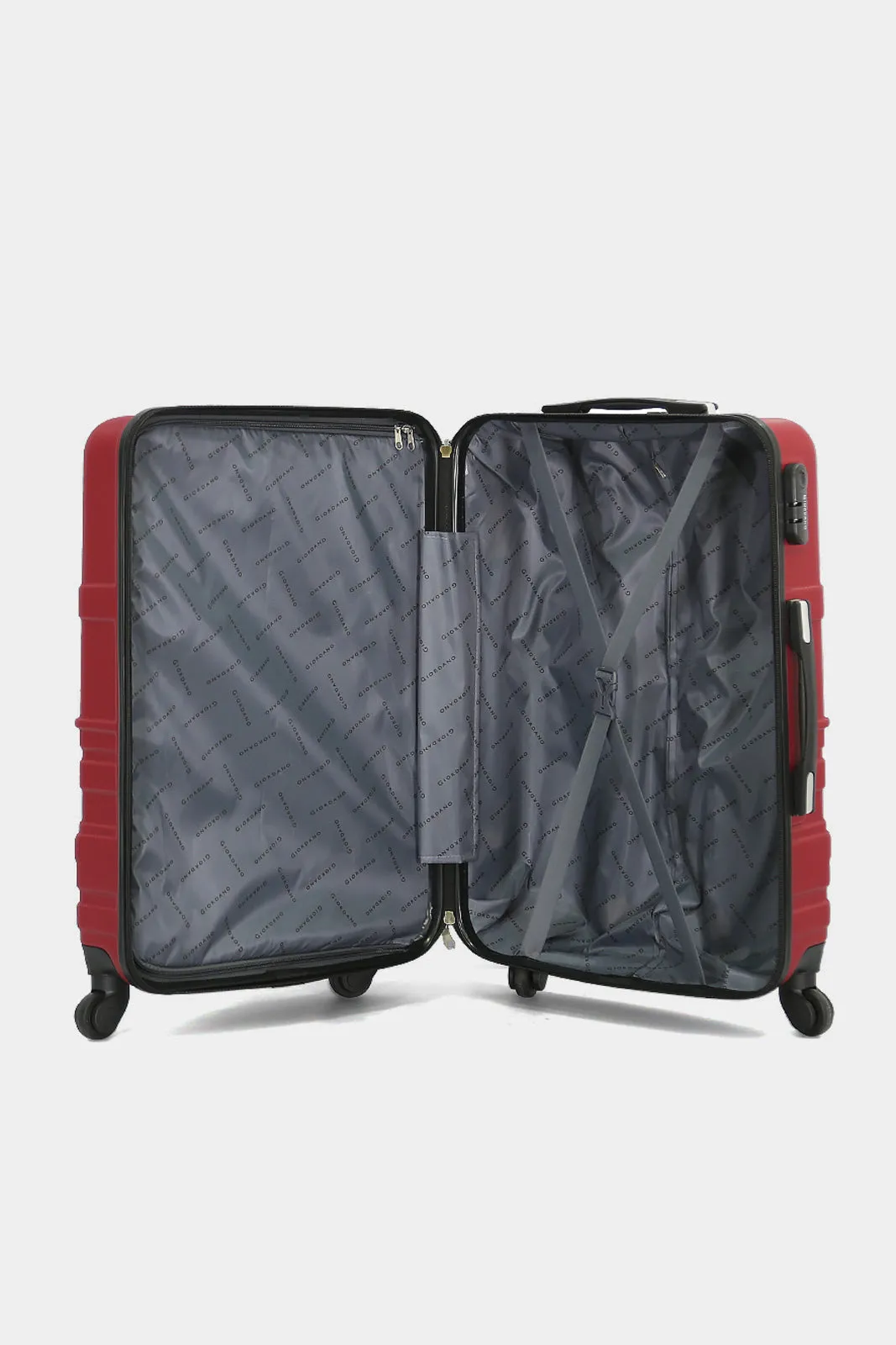 Red Textured 3 Piece Trolley Set With Tsa Lock (20,24,28 Inch)