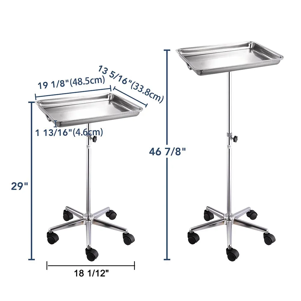 Rolling Steel Mayo Tray Medical Instrument Stand I