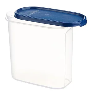 Signoraware 1.7 Litres Oval Modular Multi-Purpose Plastic Containers with Lid for Kitchen Storage | Food Grade BPA Free Leak Proof | Spices Atta Grains and More Organizers (1700ml, Blue)