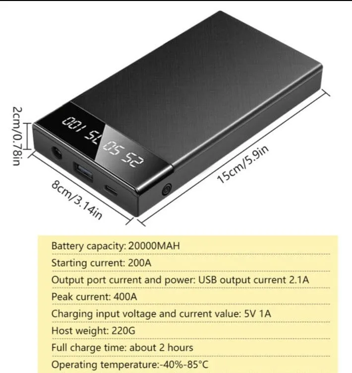 SMAXPro™ Portable Car Jump Starter: 20000mAh Jumper   Power Bank Charger