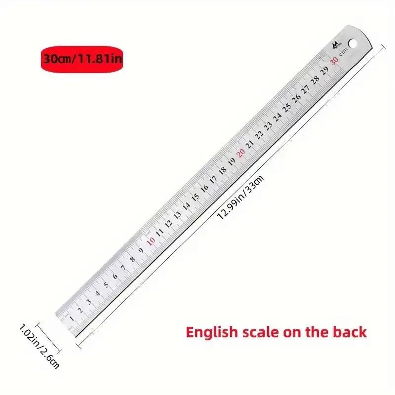 Stainless Steel DoubleSided Metal Ruler  Ideal for Home  Office