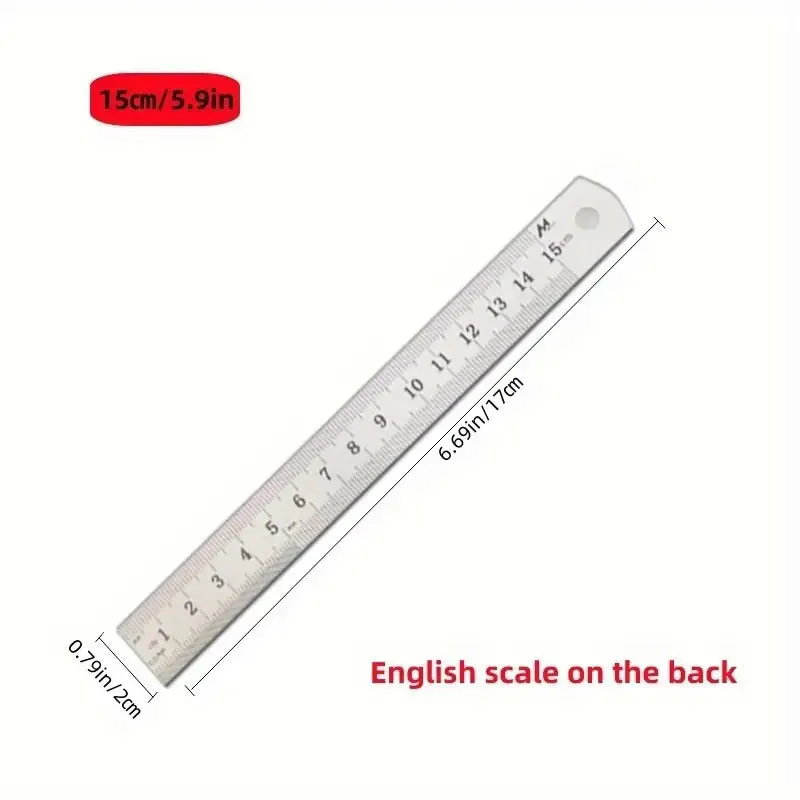 Stainless Steel DoubleSided Metal Ruler  Ideal for Home  Office