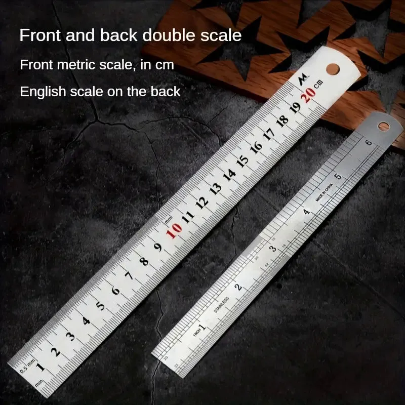 Stainless Steel DoubleSided Metal Ruler  Ideal for Home  Office