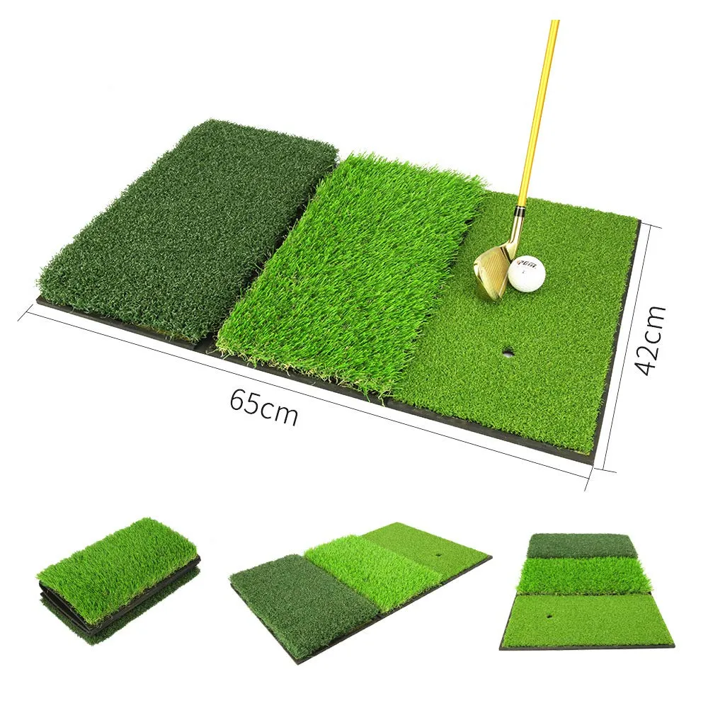 Tri Turf Golf Practice Hitting Mat - 25x16 Thicker 3 in 1 Golf Mat ($44.99 Sale)