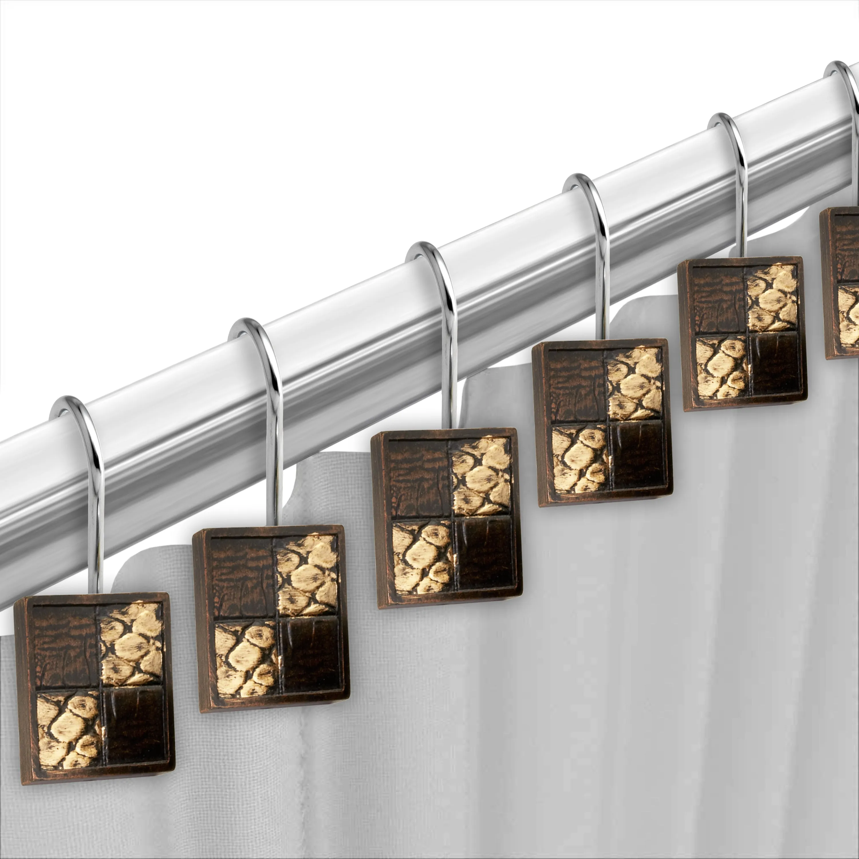 Zahari Home 12 Shower Curtain Hooks Resin Material Unique Design Custom Shower Hooks Western Country Shower 12 Hooks