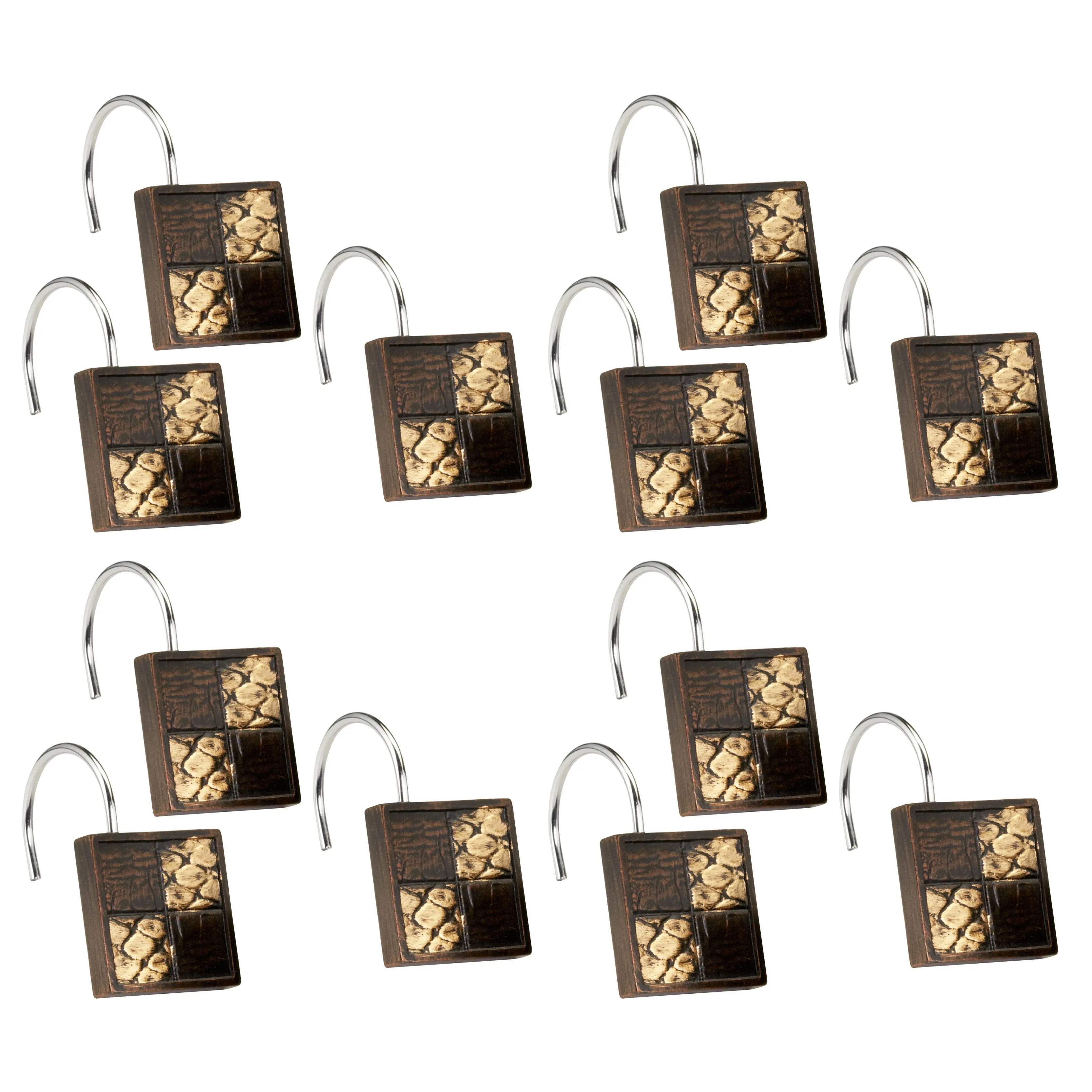 Zahari Home 12 Shower Curtain Hooks Resin Material Unique Design Custom Shower Hooks Western Country Shower 12 Hooks