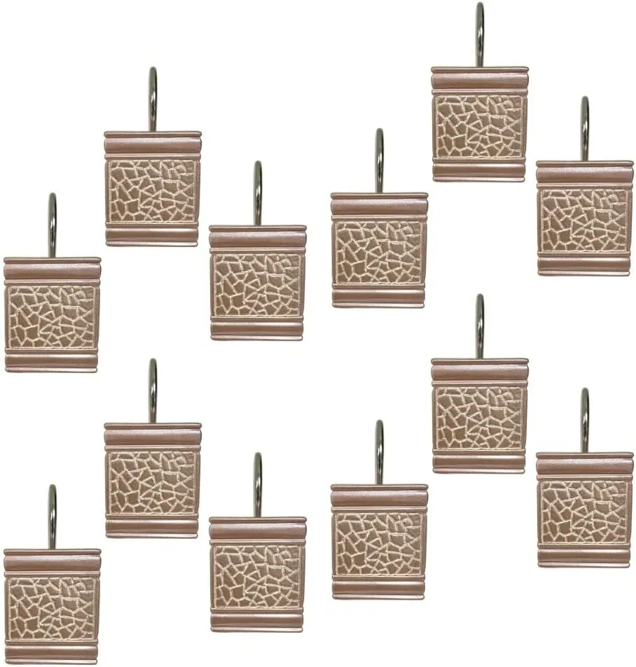 Zahari Home 12 Shower Curtain Hooks Resin Material Unique Design Custom Shower Hooks Western Country Shower 12 Hooks